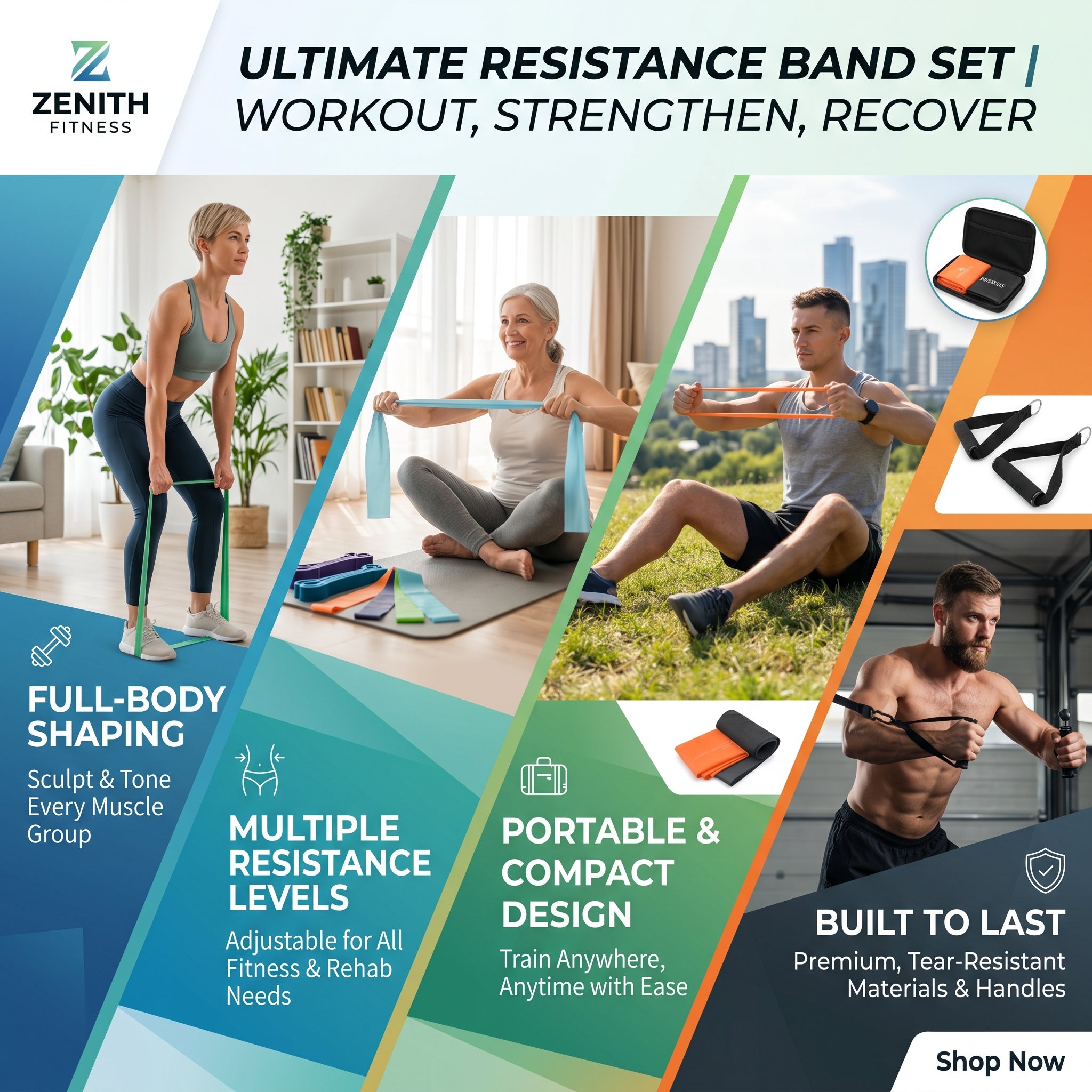 Train Anywhere | Premium Resistance Band Set for Full Body Fitness